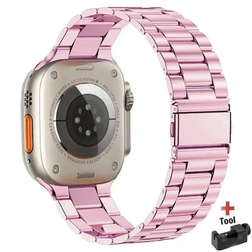 Bracelet en acier inoxydable pour Apple Watch 44 mm, 45 mm, 38, 42, 40 et 41 mm
