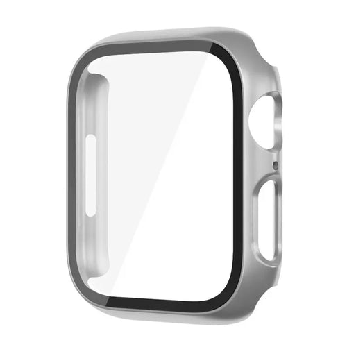 Protection d'écran en polycarbonate avec verre trempé et boîtier pour Apple Watch 8, 7, 45, 44, 41, 40, 38 et 42 mm