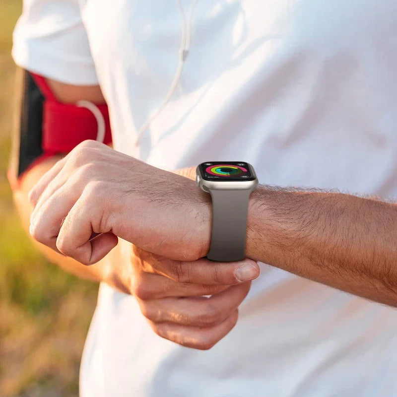 Bracelet en silicone pour Apple Watch 40 mm, 44 mm, 46 mm, 45 mm, 41 mm, 49 mm et 38 mm