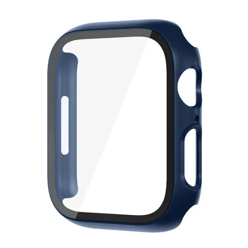 Protection d'écran en polycarbonate avec verre trempé et boîtier pour Apple Watch 8, 7, 45, 44, 41, 40, 38 et 42 mm