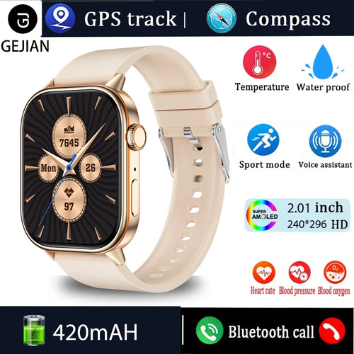 GEJIAN 2025 Neue GPS-Smartwatch mit Herzfrequenz- und Schlafüberwachungssensor