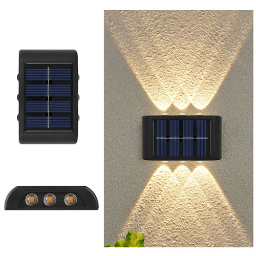 Solar LED Light, Outdoor Waterproof Wall Lamp, Dusk to Dawn Fence