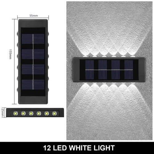 Solar Outdoor Wall Light 12 LED Waterproof Garden Light Courtyard