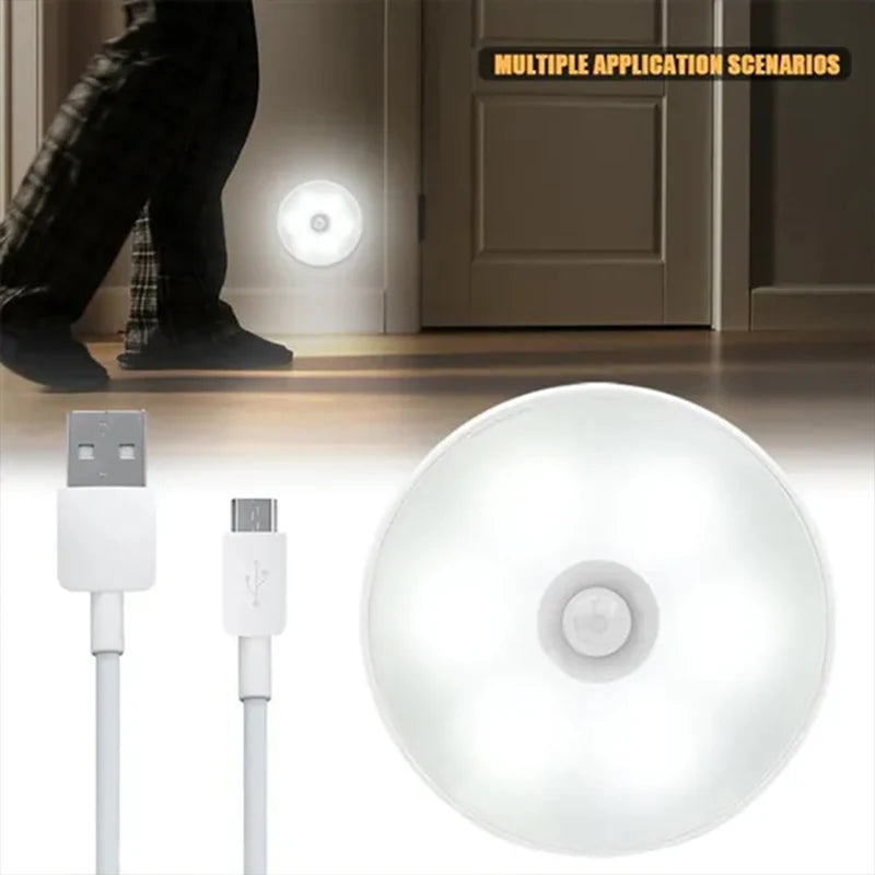 Motion Sensor LED Night Light USB Rechargeable Night Lamp For Kitchen
