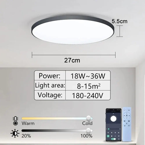 Smart Led Ceiling Lamp 36W 50W 220V Dimmable Modern Led Ceiling Lights