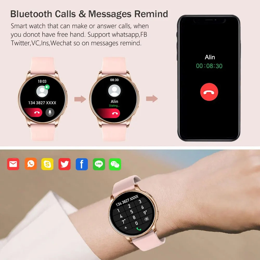MEVADEN Bluetooth Call Smart Watch Women Custom Dial Watches Men Sport
