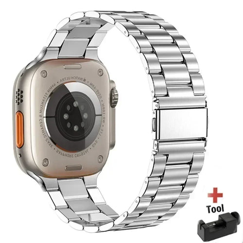Bracelet en acier inoxydable pour Apple Watch 44 mm, 45 mm, 38, 42, 40 et 41 mm