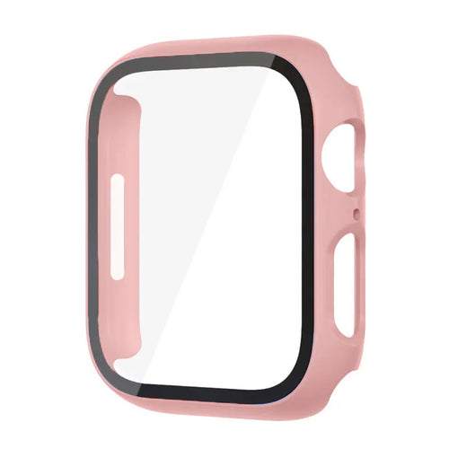 Protection d'écran en polycarbonate avec verre trempé et boîtier pour Apple Watch 8, 7, 45, 44, 41, 40, 38 et 42 mm