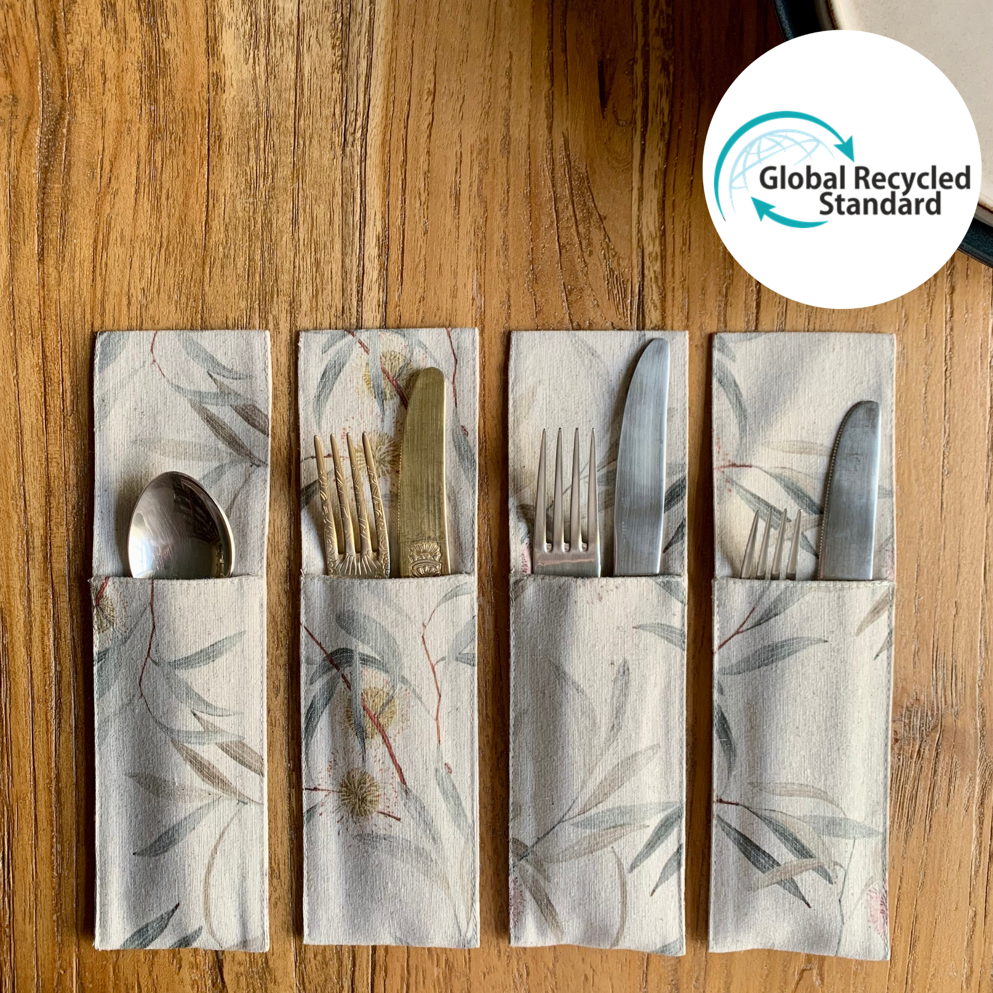 Porte-couverts en coton recyclé imprimé | Pipo Fresno