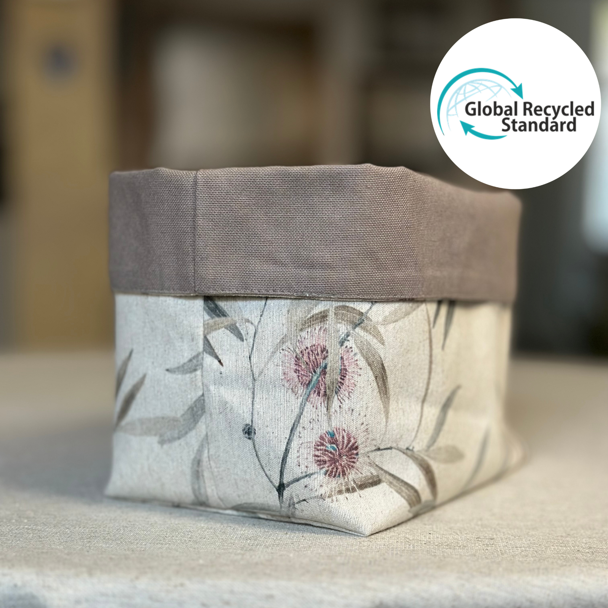 Panier en tissu, hauteur 20 cm, coton recyclé, imprimé | Pipo Fresno