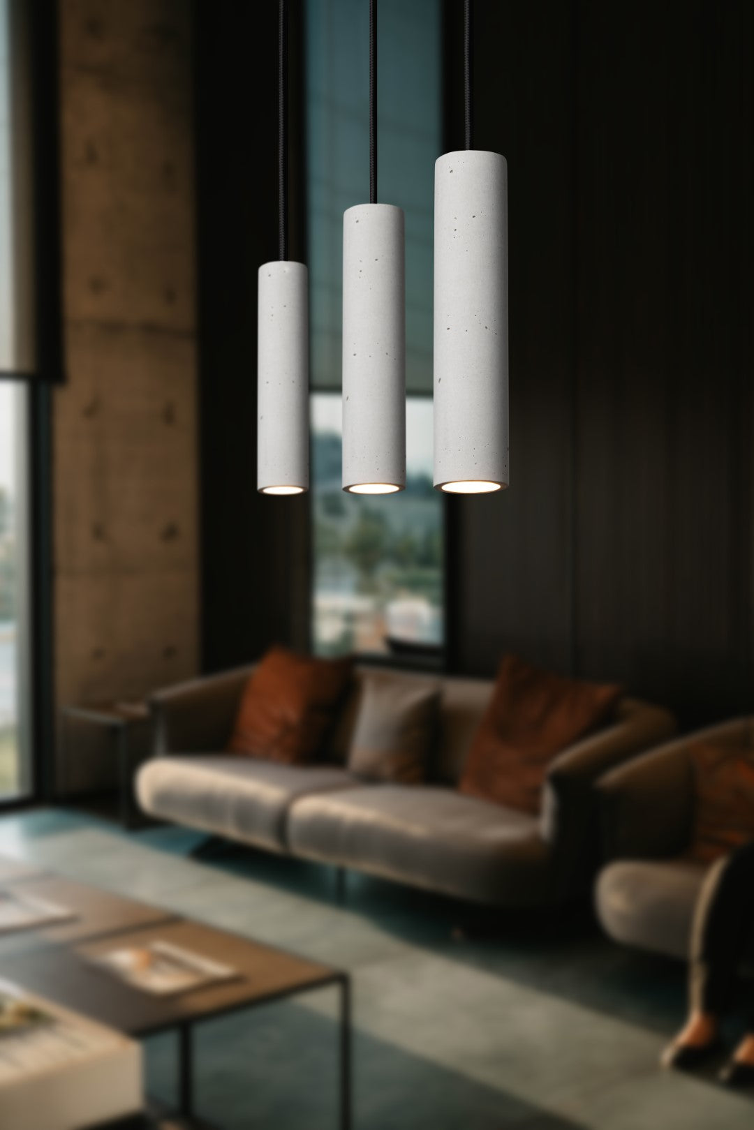 WHITE Concrete Pendant Light B+B