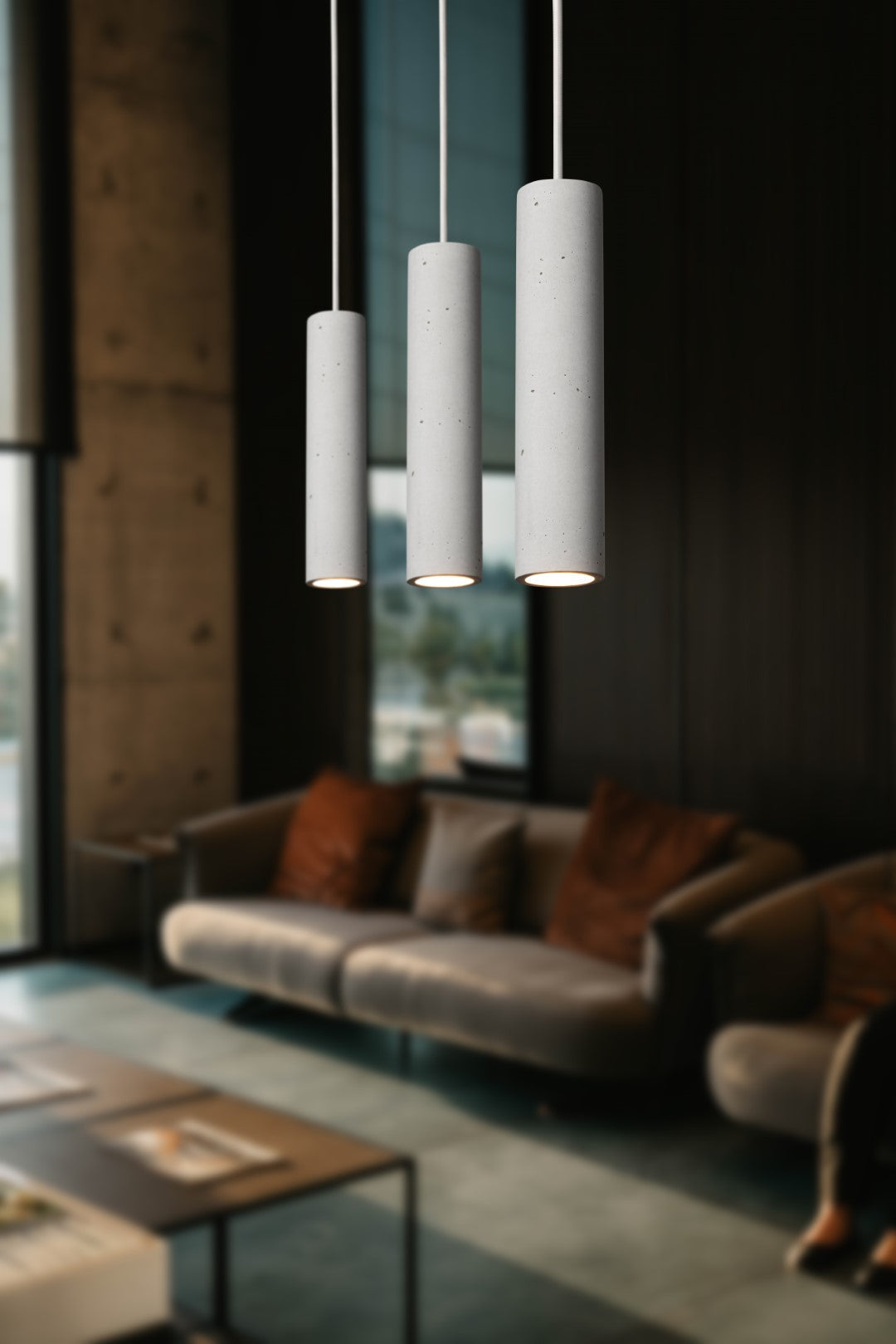 WHITE Concrete Pendant Light W+W