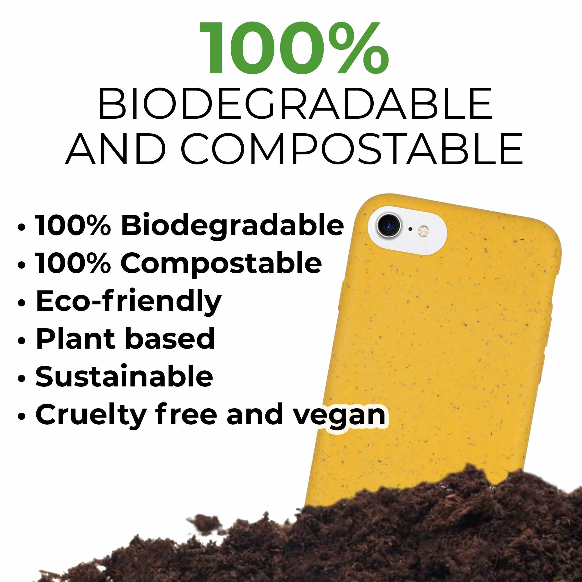 Biodegradable Personalized Phone Case - Yellow