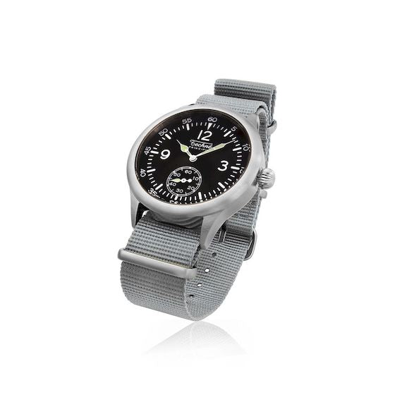 39.5mm field quartz watch with nylon 6 strap in grey colour