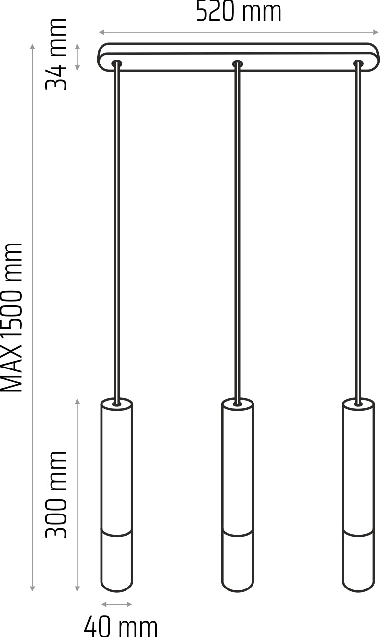 Hanging lamp Madera2 tin 3 white