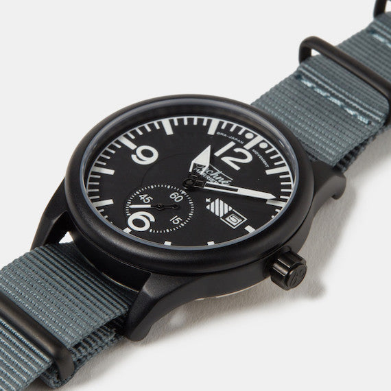 41.0mm tactical quartz watch with nylon 6 strap in grey colour