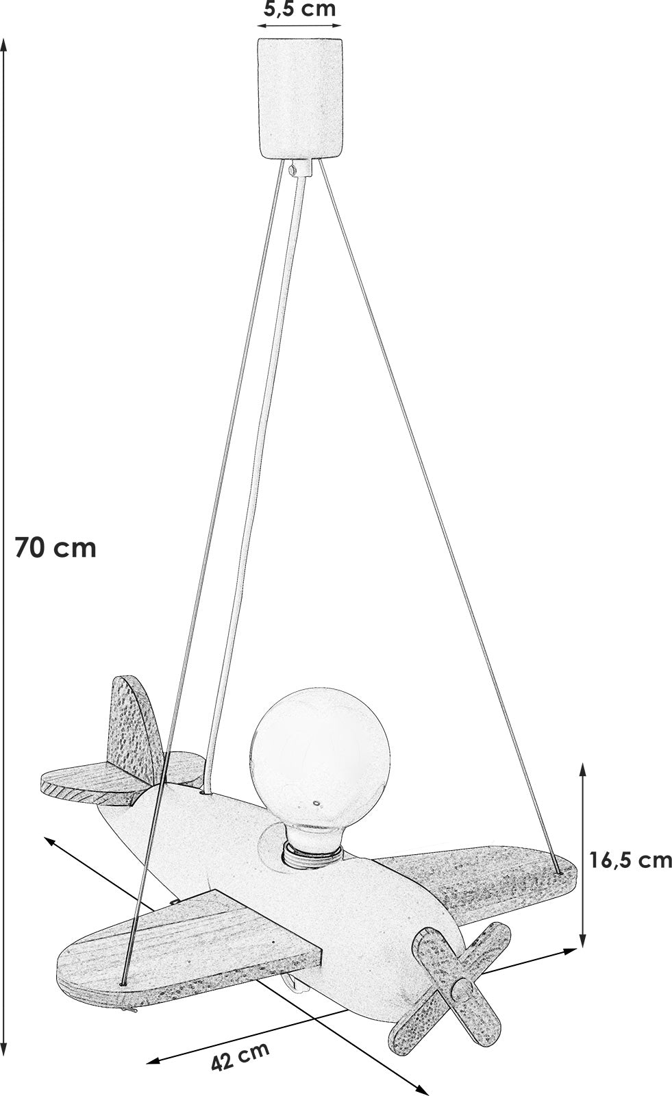 Hanging lamp Clipper natural grey