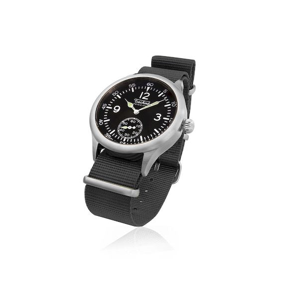 39.5mm field quartz watch with nylon 6 strap in black colour