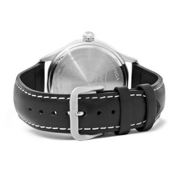 39.5mm navigation watch with strap in black tuscan leather