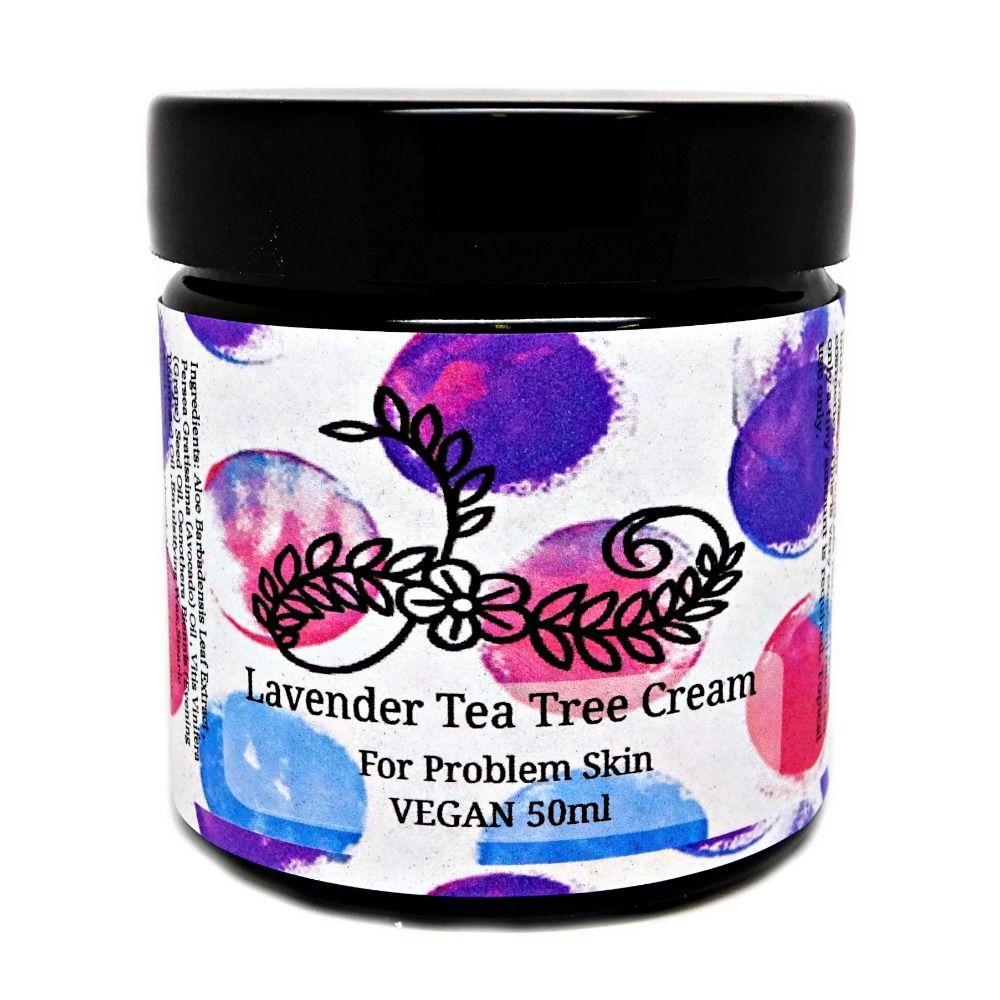 Klärende/Akne-Hautcreme mit Lavendel und Teebaumöl – vegan